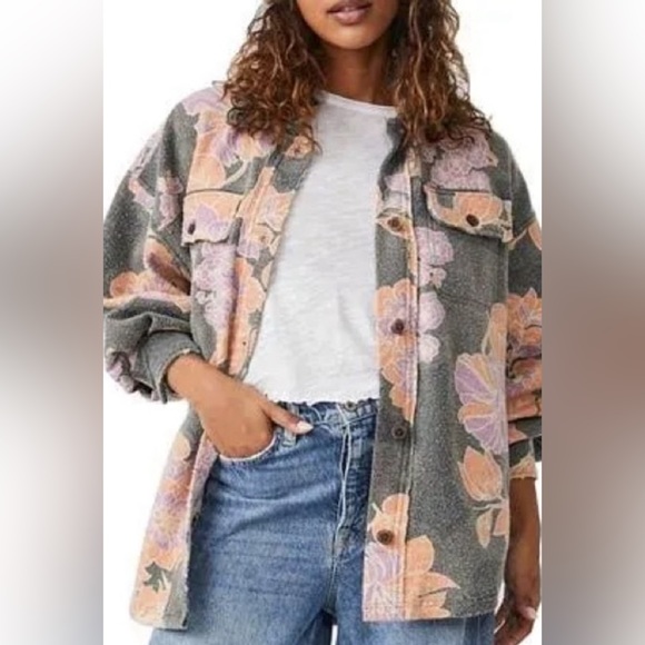 Free People Ruby Floral Jacket / Shacket - Picture 3 of 6